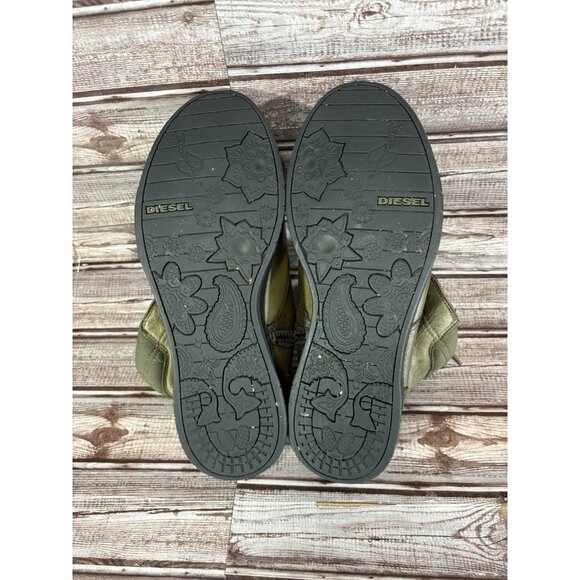 Diesel s boulevar combat style leather zip sneaker boots size 10 US color green - Picture 9 of 9